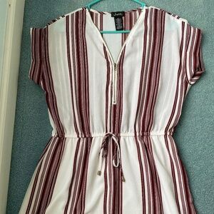 Stripped Zipper Dress